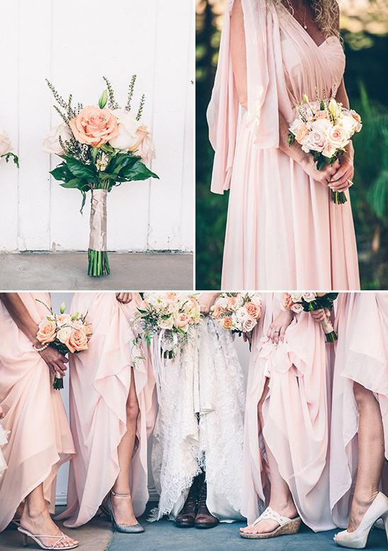 pink and peach bridesmaids @weddingchicks