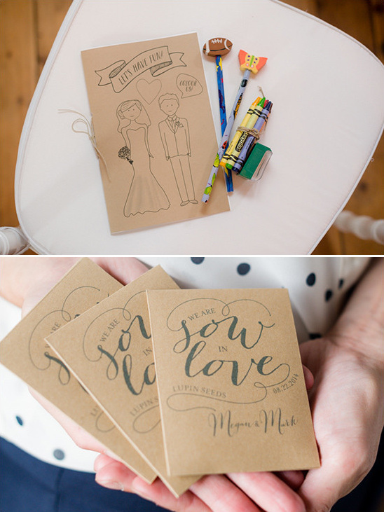 Kids activity packs and seed packets for wedding favors