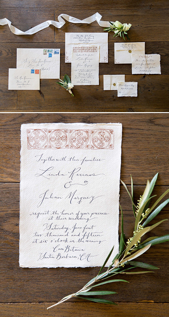 handmade invitations from The Vintage Inkwell @weddingchicks