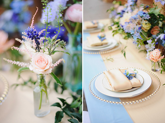 pink and blue floral filled reception @weddingchicks