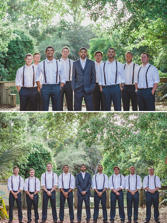charcoal grey groomsmen in suspenders @weddingchicks
