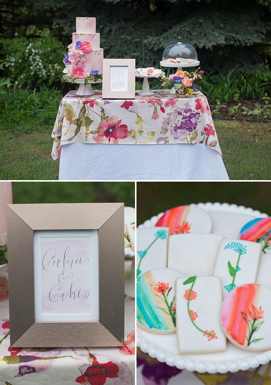 cakes and cookies dessert table ideas @weddingchicks