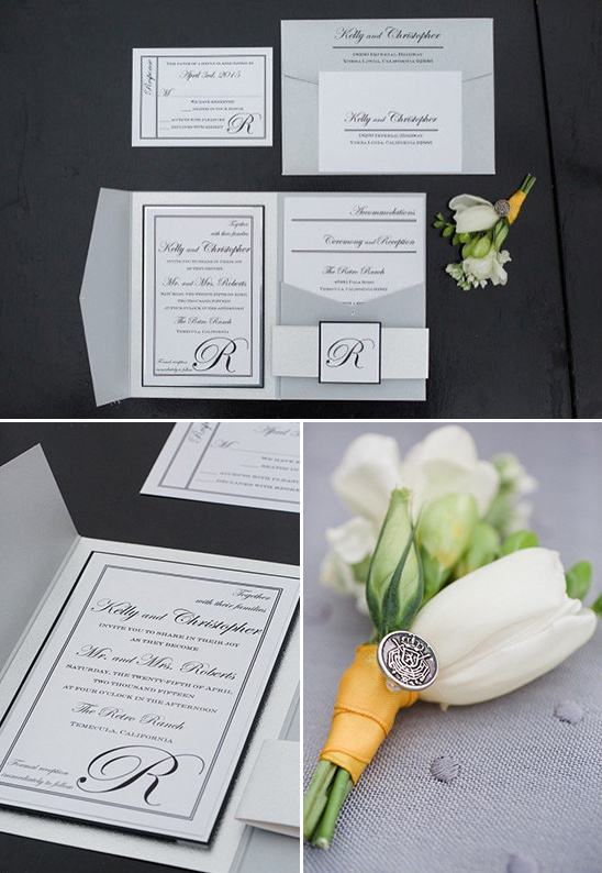 classic black and white invitations @weddingchicks
