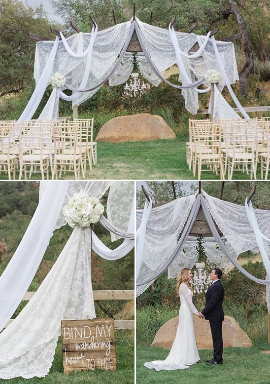 fabric drapped ceremony arch @weddingchicks