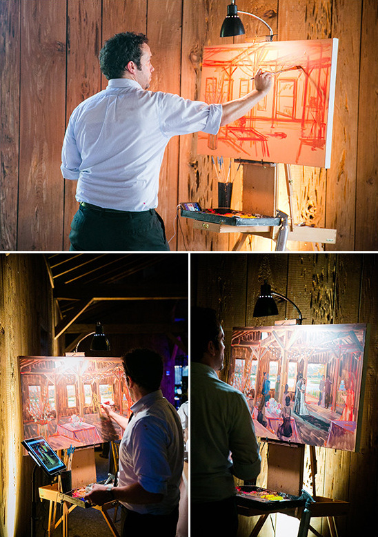 Live wedding painting in progress