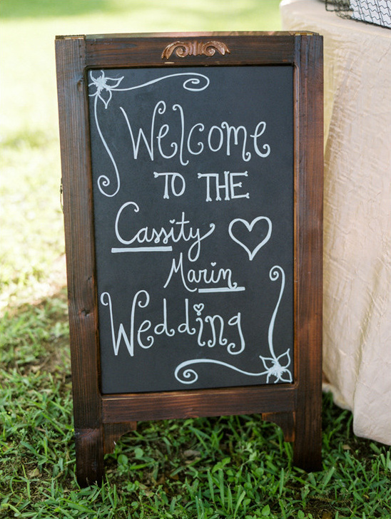 Chalkboard welcome sign for Cassity Marin wedding event
