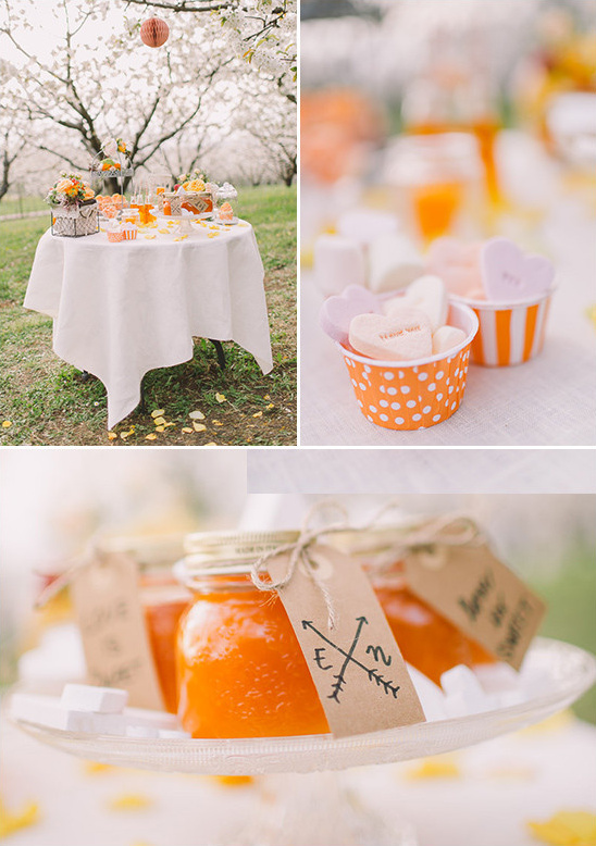 orange dessert table @weddingchicks