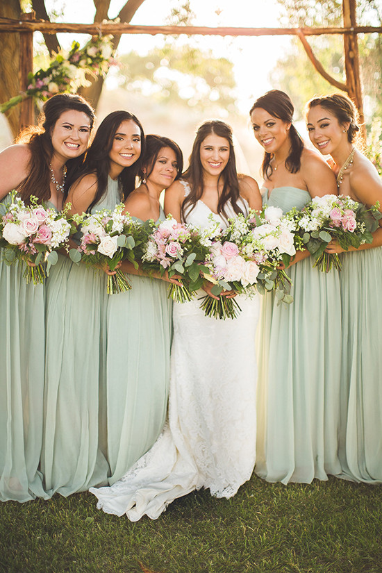 mint green bridesmaid dresses @weddingchicks