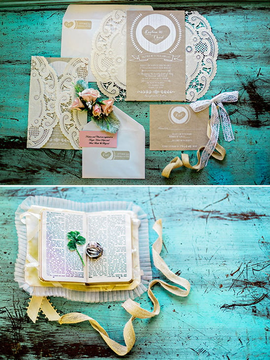 rustic lace wedding invitations @weddingchicks