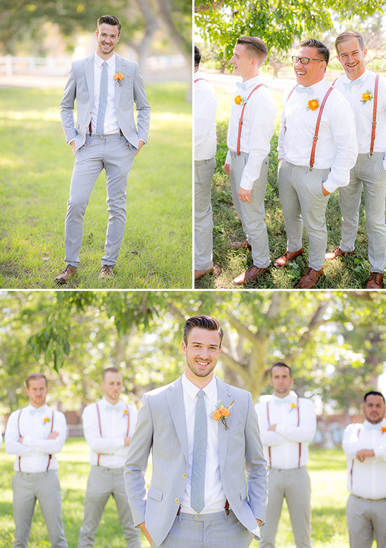 light grey and suspenders groomsmen look @weddingchicks