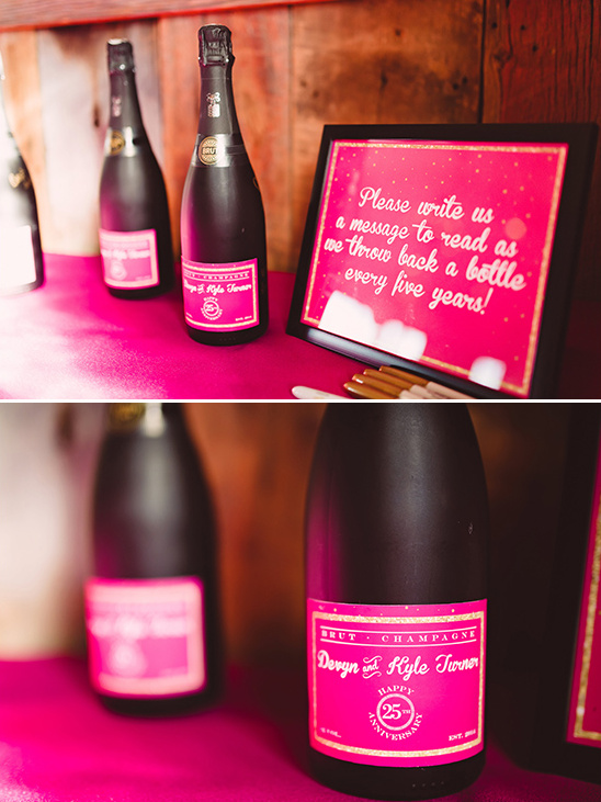 wedding anniversary champagne guestbook idea @weddingchicks