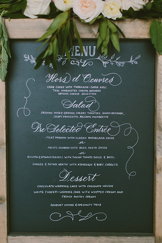 wedding menu chalkboard @weddingchicks