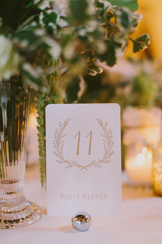 gold and white table number @weddingchicks
