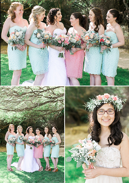 mint and coral bridesmaids @weddingchicks
