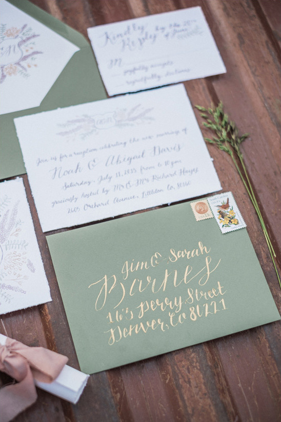 green wedding invitations @weddingchicks