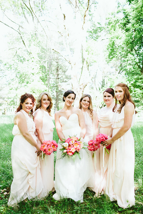 beautiful blush bridesmaid dresses @weddingchicks