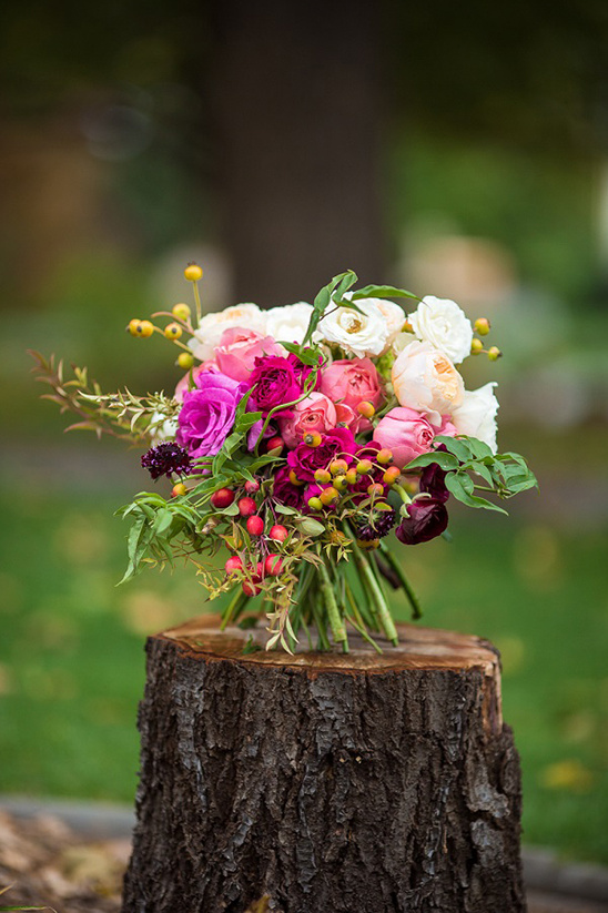 3 Leaf Floral DIY Pink Boho Bouquet @weddingchicks