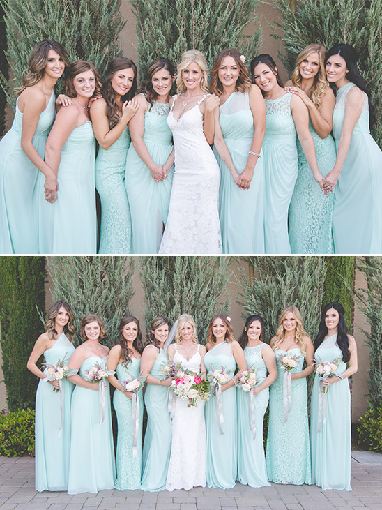 blue mismatched bridesmaid dresses @weddingchicks