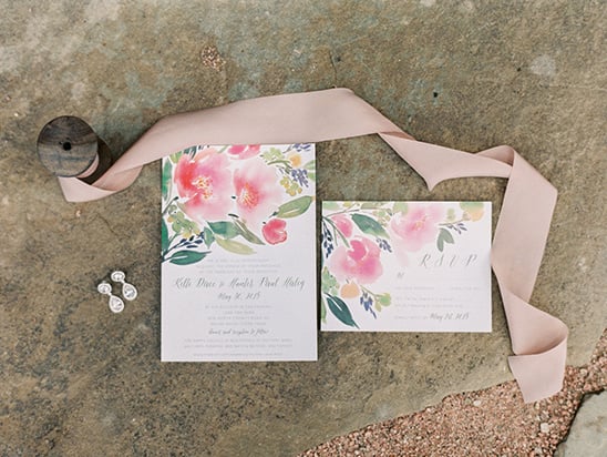 watercolor floral wedding invites @weddingchicks