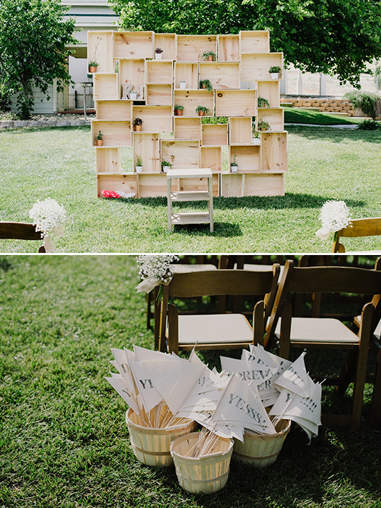 stacked crate ceremony backdrop @weddingchicks