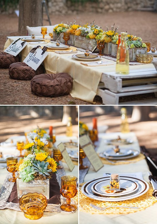 Pallet table for wedding reception @weddingchicks