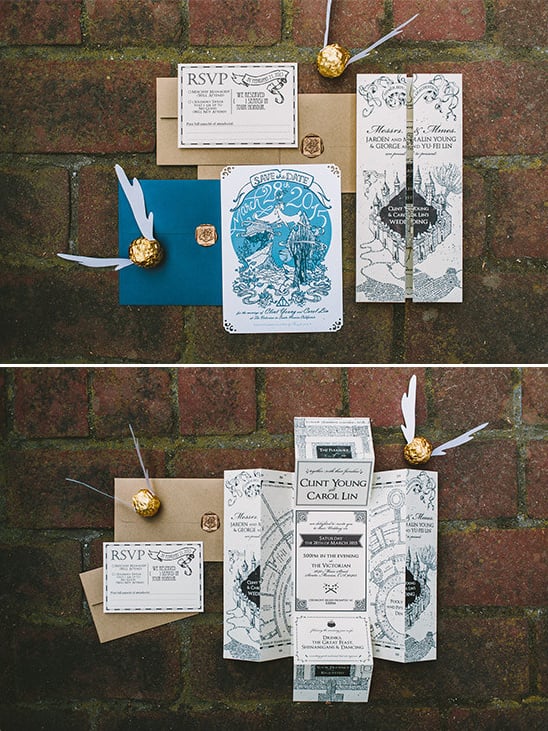 Harry Potter themed invitations @weddingchicks