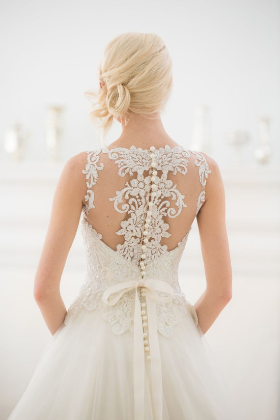 Illusion back wedding dress from Ever After Bridal @weddingchicks