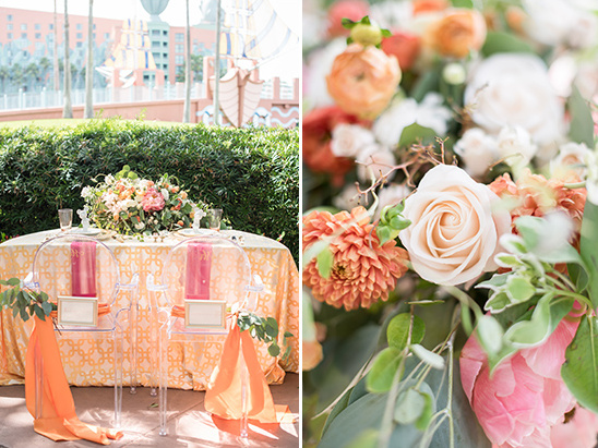 pink and orange wedding reception @weddingchicks