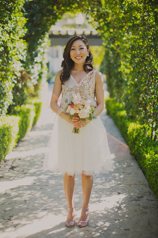white and gold bridesmaid dress @weddingchicks