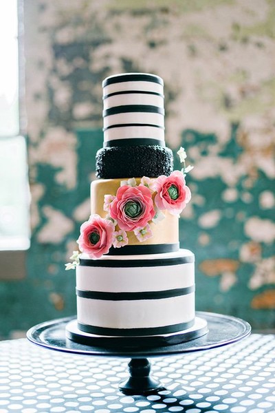 Hot Pink and Black Industrial Modern Wedding