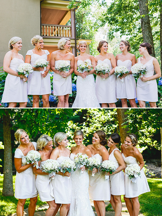 bridesmaids in white @weddingchicks