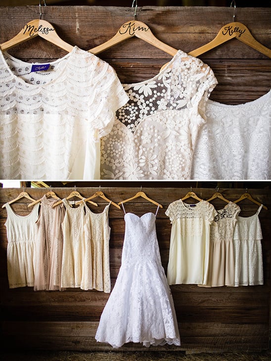 cream colored bridesmaids dresses @weddingchicks