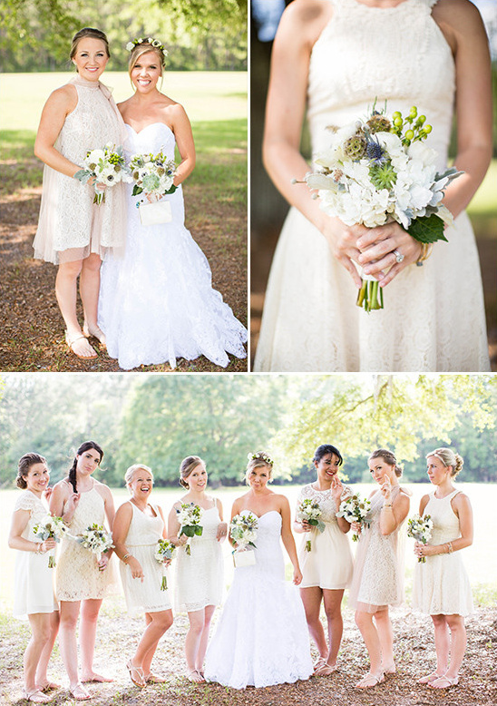 cream bridesmaid dresses @weddingchicks