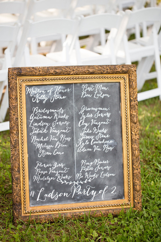 chalkboard wedding program @weddingchicks