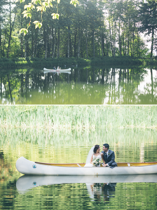 canoes as wedding transportation @weddingchicks