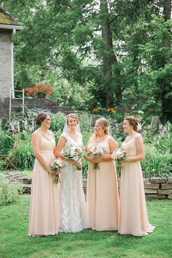 peach bridesmaid dresses @weddingchicks