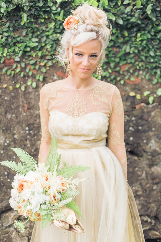 Peach, Green and Gold Garden Wedding Ideas