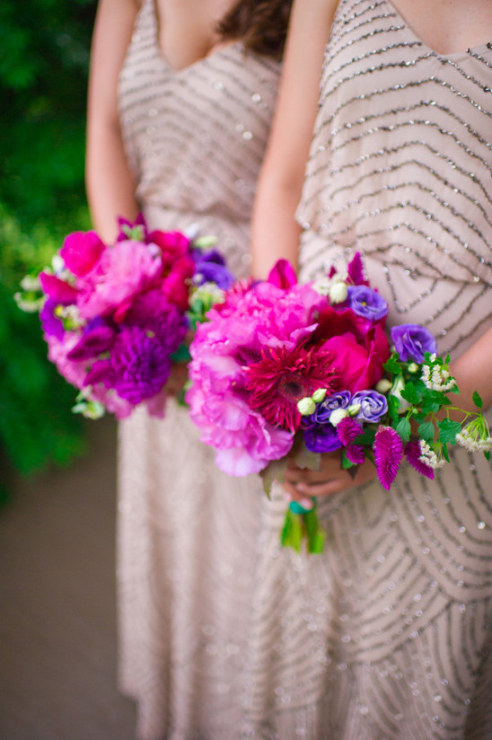 hot pink bridesmaids bouquets @weddingchicks