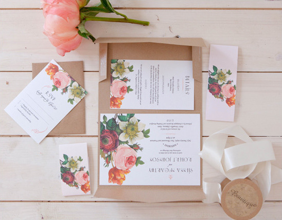 flower wedding stationery @weddingchicks