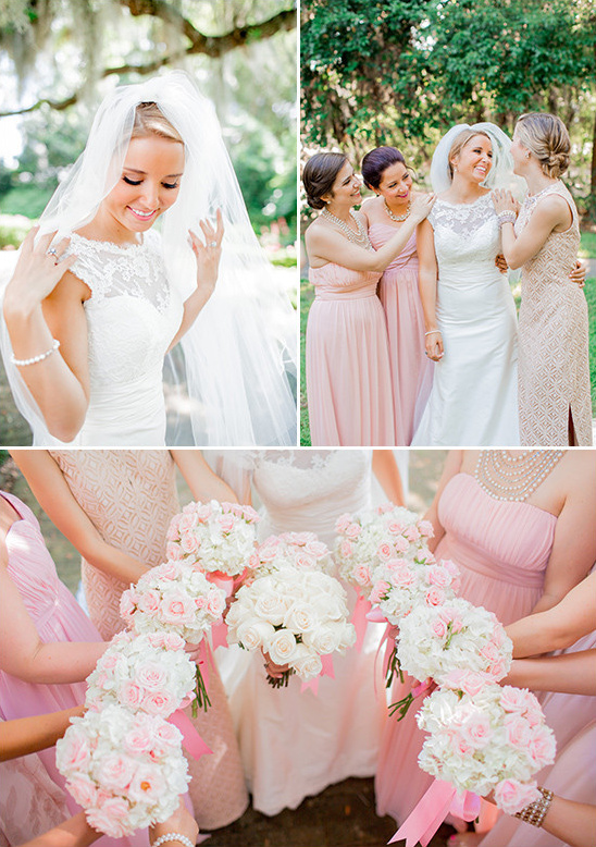 pink and peach bridal party @weddingchicks