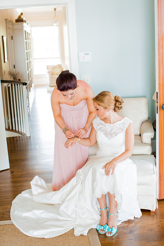 Preppy White Chapel Wedding