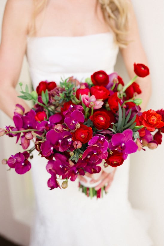 hot pink and red bouquet @weddingchicks