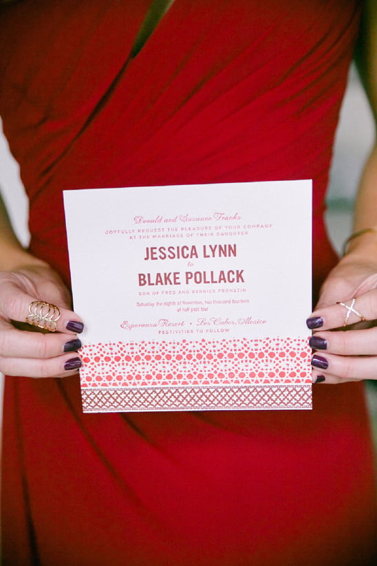 red wedding invitation @weddingchicks