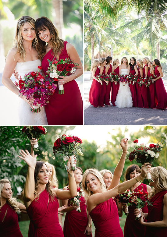 red bridesmaid dresses @weddingchicks