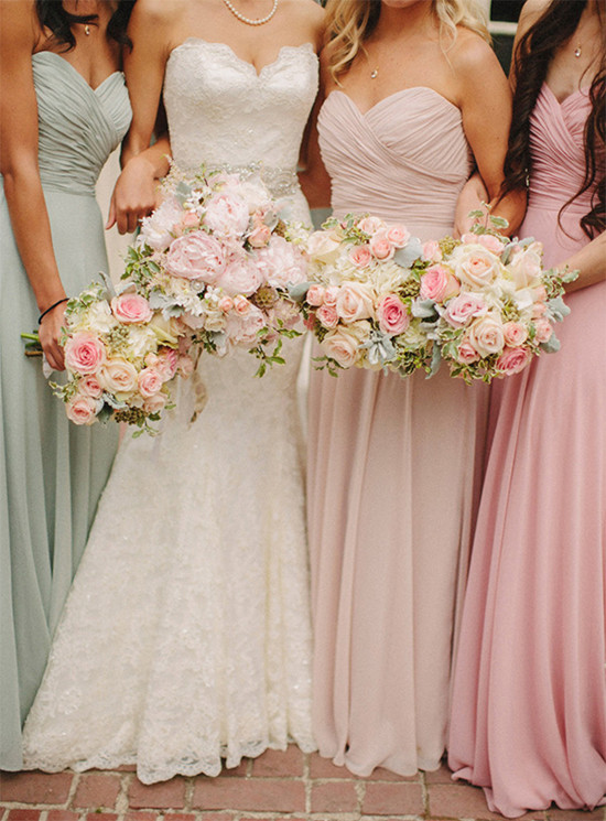 pastel bridesmaid dresses @weddingchicks