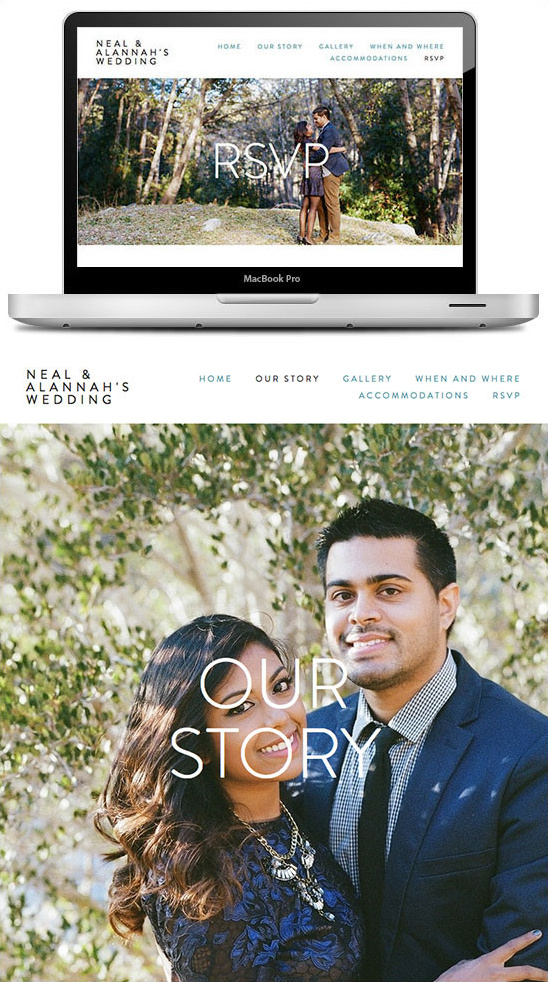Neal and Alannahs Wedding website on Macbook Pro