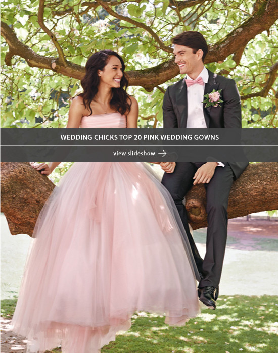 blush wedding gown @weddingchicks