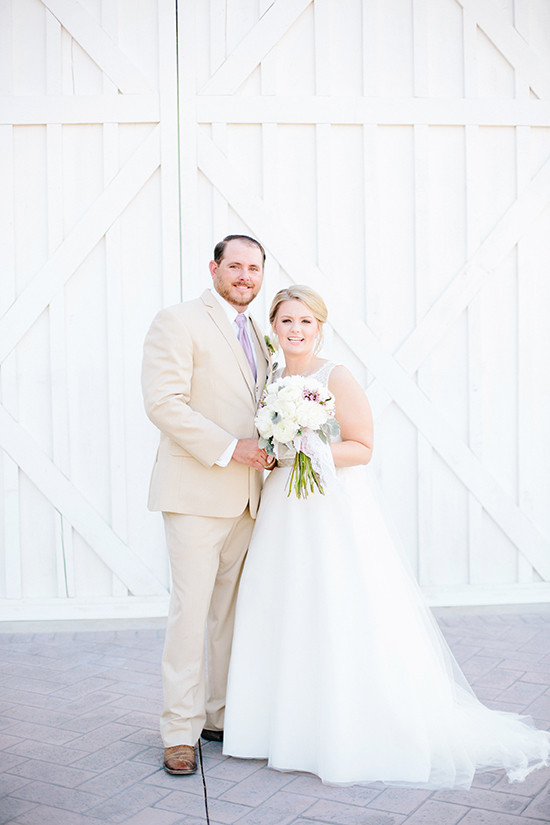 White and Purple Glam Farm Wedding