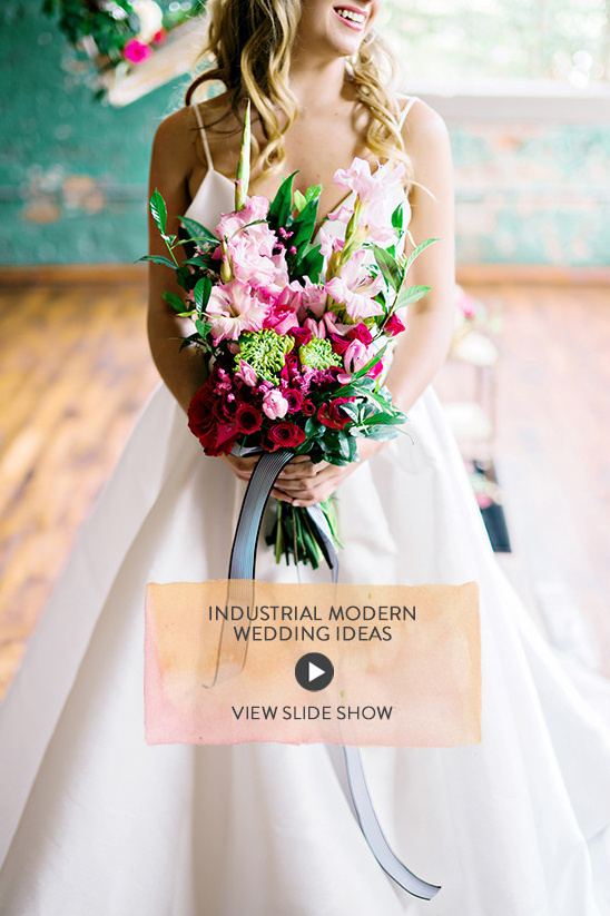 hot pink and black industrial modern wedding ideas @weddingchicks