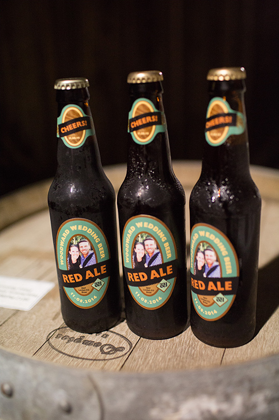 Personalized Woodward wedding red ale beer bottles